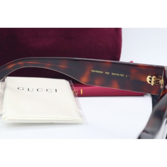Gucci GG 1835SA 002 Rectangle Havana Sunglasses Brown Lenses 53mm main image 6
